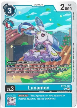 Lunamon BT25-022 Playset Dual Revolution Digimon Card Game - Image 1