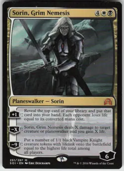 Sorin, Grim Nemesis 251 Mythic Shadows over Innistrad Magic: The Gathering LP - Image 1