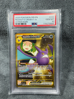 2025 POKEMON EN-DESTINED RIVALS HYPER RARE TEAM ROCKET'S CROBAT EX 242 PSA 10 - Image 1