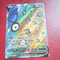 Pokemon TCG Unown V 177/195 Silver Tempest Full Art Ultra Rare Holo EN 180 HP - Image 1