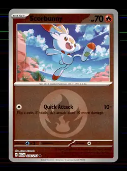 Scorbunny (Energy Symbol Pattern 036/217 Ascended Heroes Pokemon Reverse Holo NM - Image 1