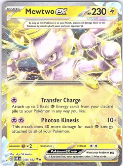 Mewtwo ex 058/182 Double Rare Paradox Rift Pokemon Holo Near Mint - Image 1