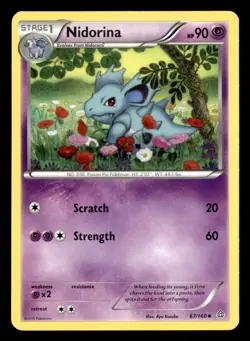 Nidorina 67/160 Uncommon Primal Clash Pokemon Near Mint - Image 1
