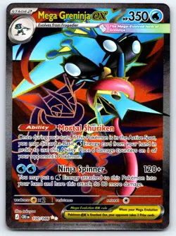 Mega Greninja ex 100/086 Ultra Rare ME04 Chaos Rising Pokemon Holo NM - Image 1