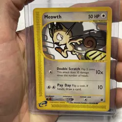 Pokemon MEOWTH 121/165 Expedition Common TCG e-Reader Unlimited Regular LP+ Card - Image 1