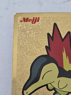 Pokemon Meiji Cyndaquil Gold Foil Japanese Chocolate Promo Series 2000 Hinoarash - Image 4