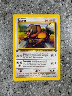 Pokemon TCG Cards 1st Edition Tauros 47/64 Jungle Uncommon NM - Image 1