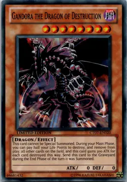 Yugioh Gandora the Dragon of Destruction CT07-EN020 Limited Edition Super NM - Image 1
