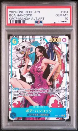PSA 10 Boa Hancock OP07-051 Comic Parallel Manga Alt Art ONE PIECE Card Japanese - Image 1