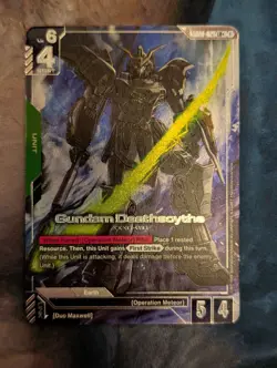 Gundam Deathscythe GD01-025 LR+ FOIL Newtype Rising Gundam Card Game - Image 1