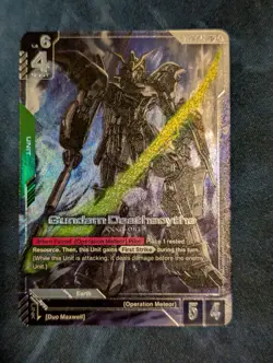 Gundam Deathscythe GD01-025 LR+ FOIL Newtype Rising Gundam Card Game - Image 2