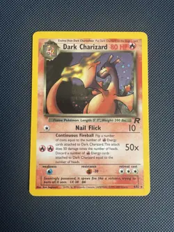 Dark Charizard 4/82 Holo Team Rocket Pokemon Card – Rare Vintage WOTC – LP - Image 1
