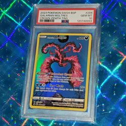 PSA 10 GEM MINT GALARIAN MOLTRES SWSH284 CROWN ZENITH TINS 2023 POKEMON CARD - Image 2