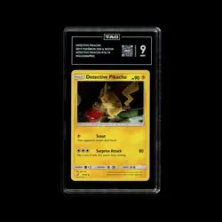 DETECTIVE PIKACHU 2019 POKEMON SUN & MOON #10/18 DETECTIVE PIKACHU HOLO TAG 9 - Image 1