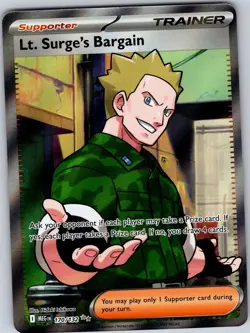 Lt. Surge's Bargain 170/132 Ultra Rare Mega Evolution Pokemon Holo Near Mint - Image 1