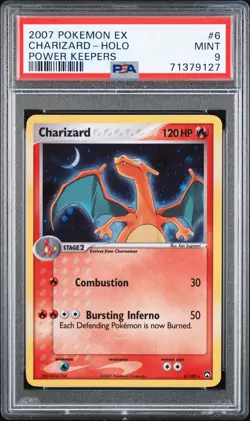 2007 POKEMON EX POWER KEEPERS #6 CHARIZARD-HOLO PSA 9 - Image 1