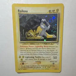 Pokemon TCG Raikou Neo Revelation Holo Rare Unlimited 80 HP English 13/64 - Image 1