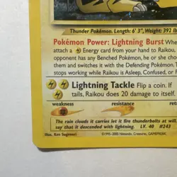 Pokemon TCG Raikou Neo Revelation Holo Rare Unlimited 80 HP English 13/64 - Image 5