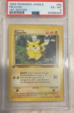 1999 Pokemon Jungle 1st Edition Pikachu - PSA 6 Ex Mint #60 - Image 1