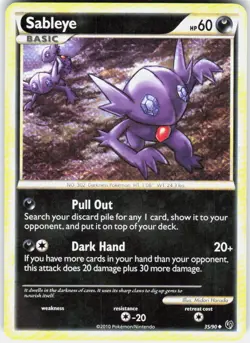 Sableye 35/90 Uncommon HGSS Undaunted Pokemon Near Mint - Image 1