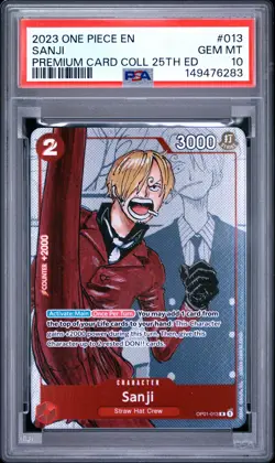 2023 ONE PIECE PREMIUM CARD COLLECTION 25TH EDITION #013 SANJI PSA 10 - Image 1