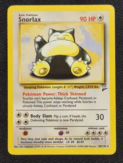 Snorlax 30/130 Regular Rare Base Set 2 Pokemon Card NM/LP - Image 1