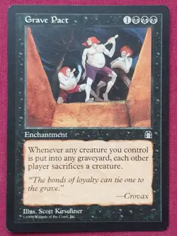 Magic The Gathering STRONGHOLD GRAVE PACT black card MTG - Image 1