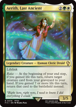 MTG Magic 1x Aerith, Last Ancient SURGE FOIL (M/NM) Commander Final Fantasy - Image 1