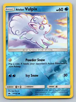 Alolan Vulpix 27/147 Common Burning Shadows Pokemon Reverse Holo Near Mint - Image 1