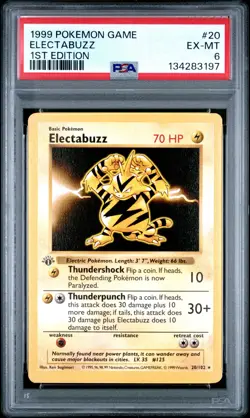 1999 POKEMON GAME 1ST EDITION #20 ELECTABUZZ PSA 6 - Image 1