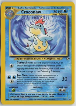 Croconaw 31/111 Uncommon Neo Genesis Pokemon Unlimited Near Mint - Image 1