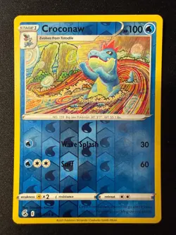 Croconaw 056/264 Uncommon Fusion Strike Pokemon Reverse Holo Lightly Played - Image 1