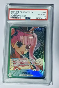 PSA 10 2024 ONE PIECE OP06 WINGS OF THE CAPTAIN 021 PERONA ALTERNATE ART - Image 1