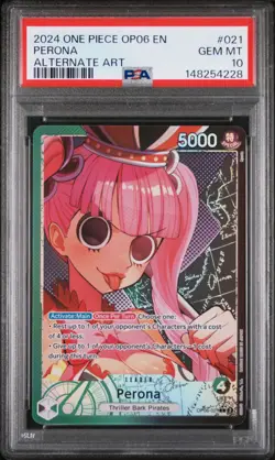 PSA 10 2024 ONE PIECE OP06 WINGS OF THE CAPTAIN 021 PERONA ALTERNATE ART - Image 3