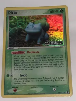 Rare 2005 Pokemon EX Delta Species Ditto Bulbasaur Trading Card - Image 1