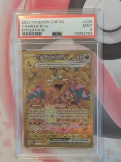 Pokemon TCG Charizard EX Obsidian Flames Holo Hyper Rare Card 228/197 PSA 9 - Image 1