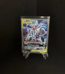 Mewtwo & Mew GX 098/094 Sm11 Miracle Twin Holo Korean Card Full Alt Art SR Used - Image 1