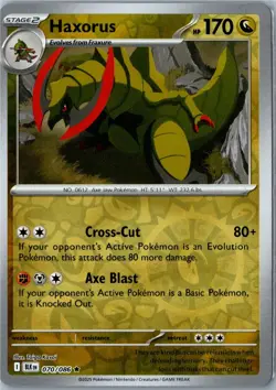 Pokemon Card - Haxorus 070/086 - Black Bolt - Rare Reverse Holo - Near Mint - Image 1