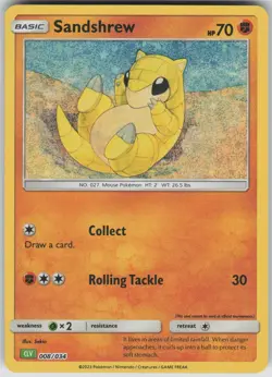Sandshrew Holo Classic Collection Trading Card Game Classic 008/034 NM - Image 1
