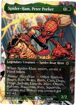 MAGIC MTG MARVEL SPIDER-MAN 0201 R SPIDER-HAM, PETER PORKER BORDERLESS NON-FOIL - Image 1