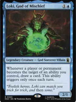 Loki, God of Mischief 65 Rare Marvel Super Heroes Magic: The Gathering Near Mint - Image 1