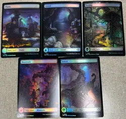 MTG Lorwyn Eclipsed Foil Full Art Land Set DARK #0279-#0283 5 Lands - Image 1