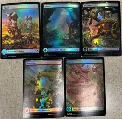 MTG Lorwyn Eclipsed Foil Full Art Land Set LIGHT #0274-#0278 5 Lands - Image 1