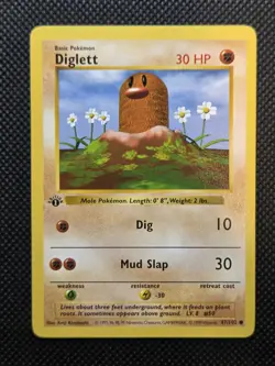 Pokemon TCG Diglett 047/102 Base Set (Shadowless) Regular 1st Edition - NM - Image 3