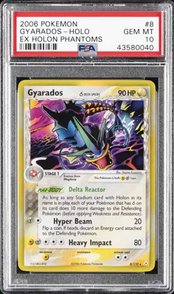 2006 POKEMON EX HOLON PHANTOMS #8 GYARADOS-HOLO PSA 10 - Image 1