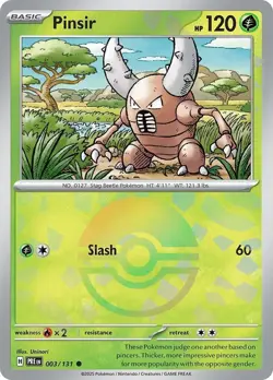 Holofoil - Pinsir (Poke Ball Pattern) - 003/131 / NM / English Pokemon TCG - Image 1