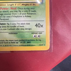 Wizards of the Coast Jungle Vileplume 15/64 Holo Rare English 1999 80HP - Image 4