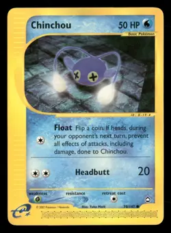 Chinchou - 70/147 - Common - Aquapolis - Pokemon Card - LP - Image 1