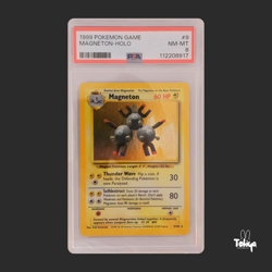 1999 POKEMON GAME BASE SET #9 MAGNETON-HOLO PSA 8 - Image 1
