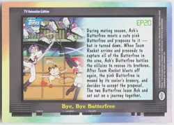 EP20 Bye, Bye Butterfree #142 Topps Blue Logo Series 2 Pokemon LP - Image 3